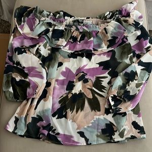JCrew floral off-shoulder blouse